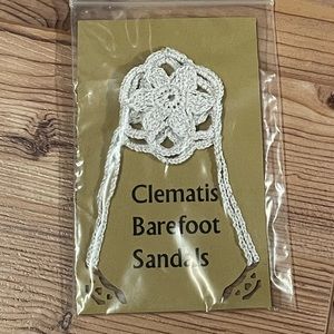 🍎BOGO🍎 Handmade Crochet Barefoot Sandals - white with silver sparkle